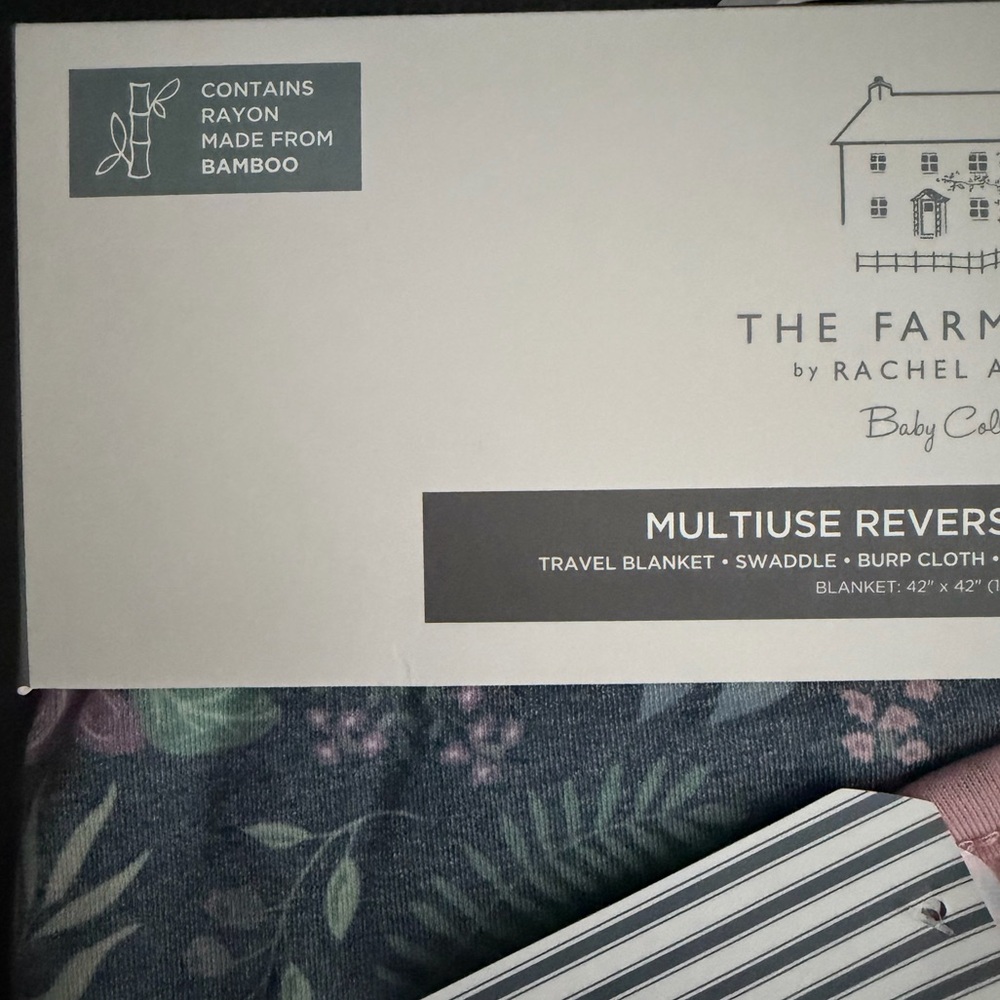 NEW Reversible Baby Blanket Multi-use Floral The Farmhouse | Rachel Ashwell - Picture 5 of 6